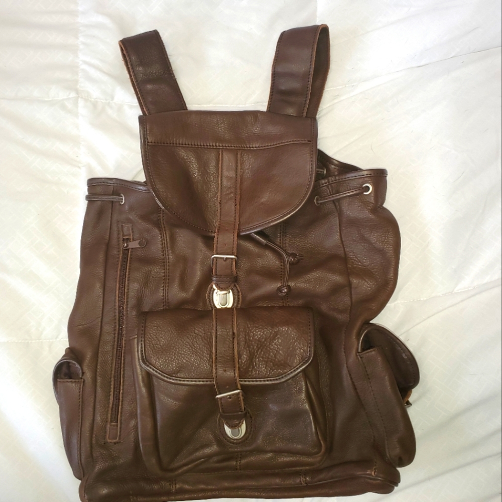 Leather backpack